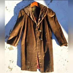 Men's Brown Fur Coat 30s/40s vintage silk lining